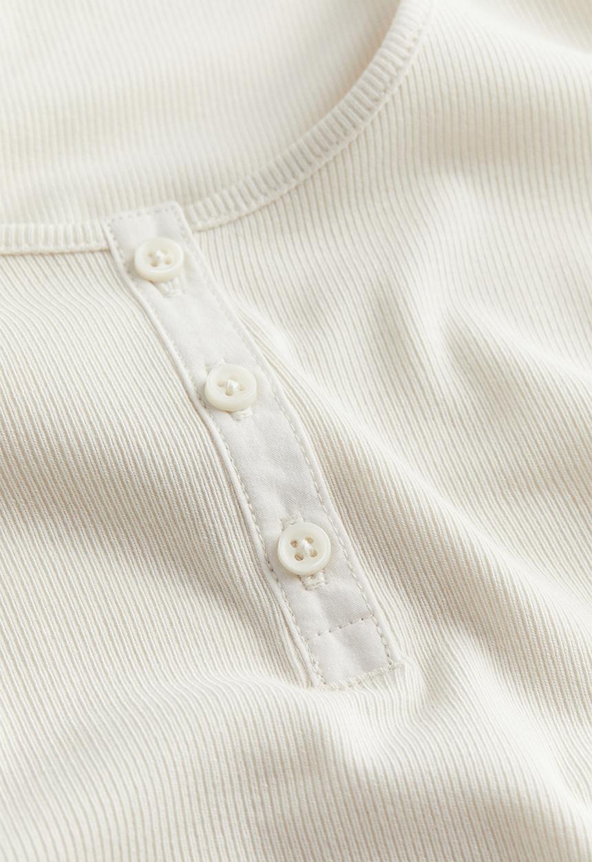 H&M - Henley top - white