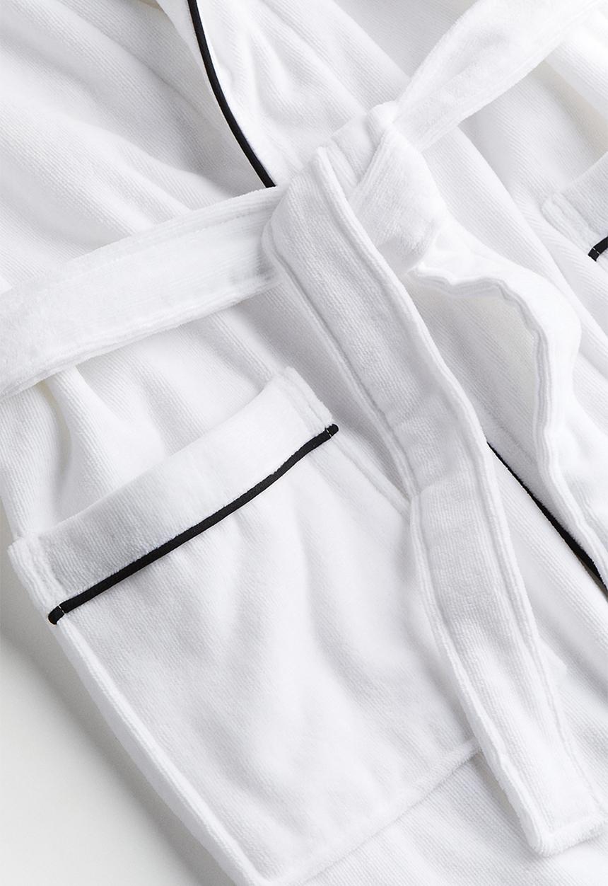 H&M - Velour dressing gown - white