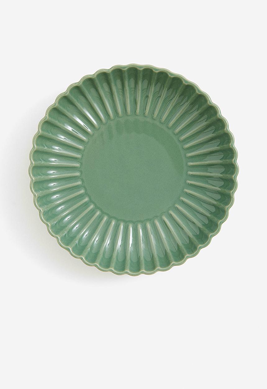 H&M - Deep stoneware plate - green