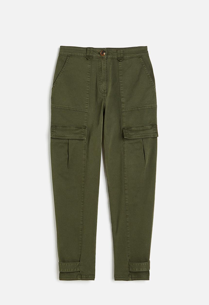 H&M - Utility trousers - dark green 