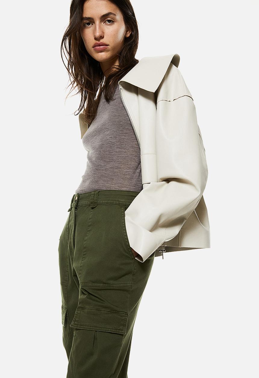 H&M - Utility trousers - dark green 