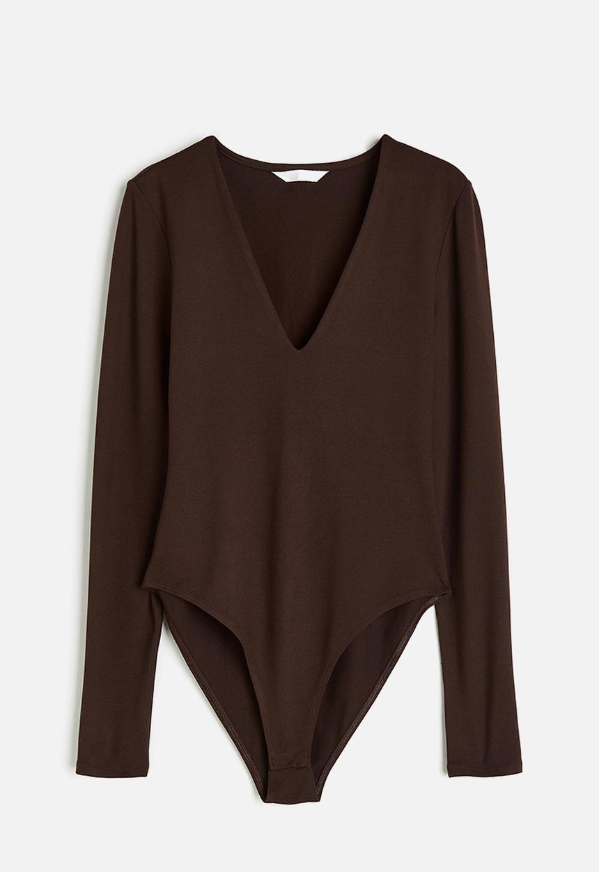 H&M - V-neck bodysuit - brown