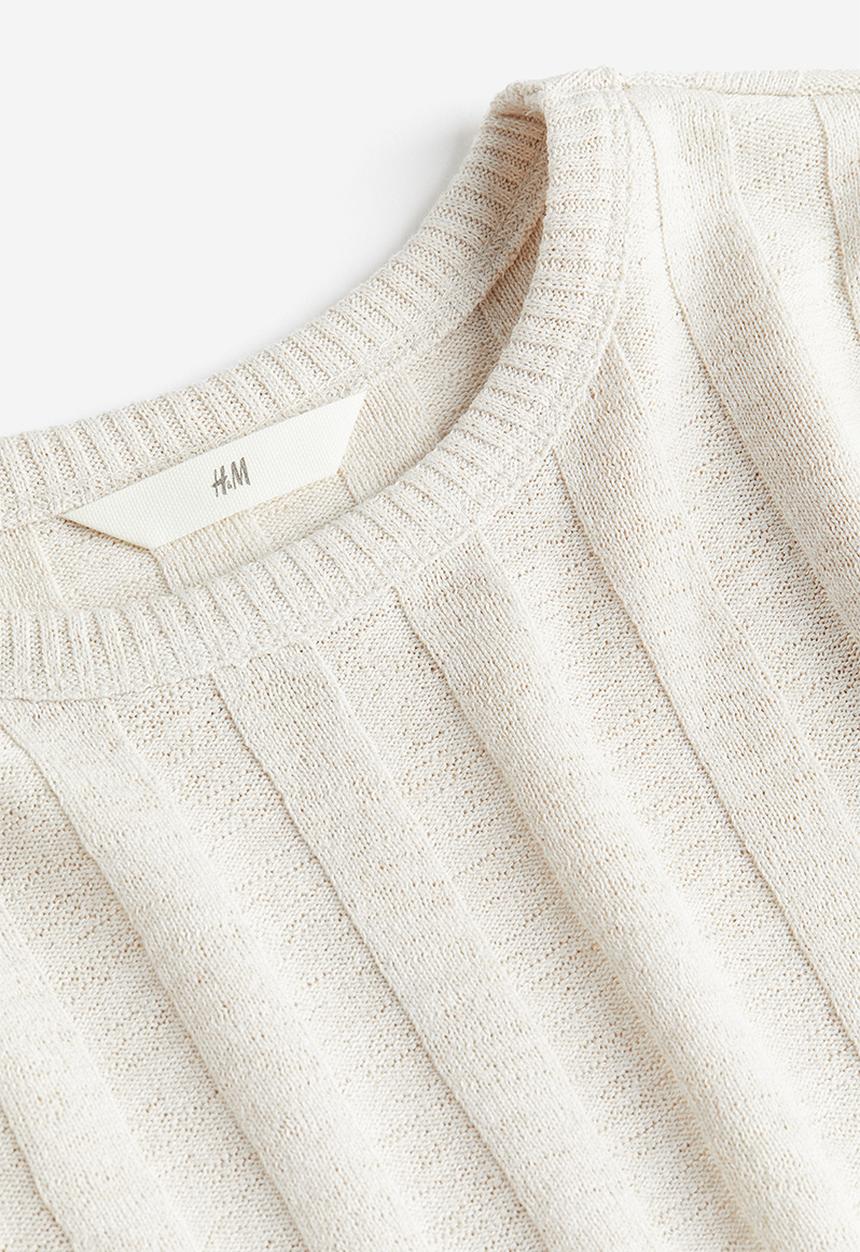 H&M - Rib-knit top - beige
