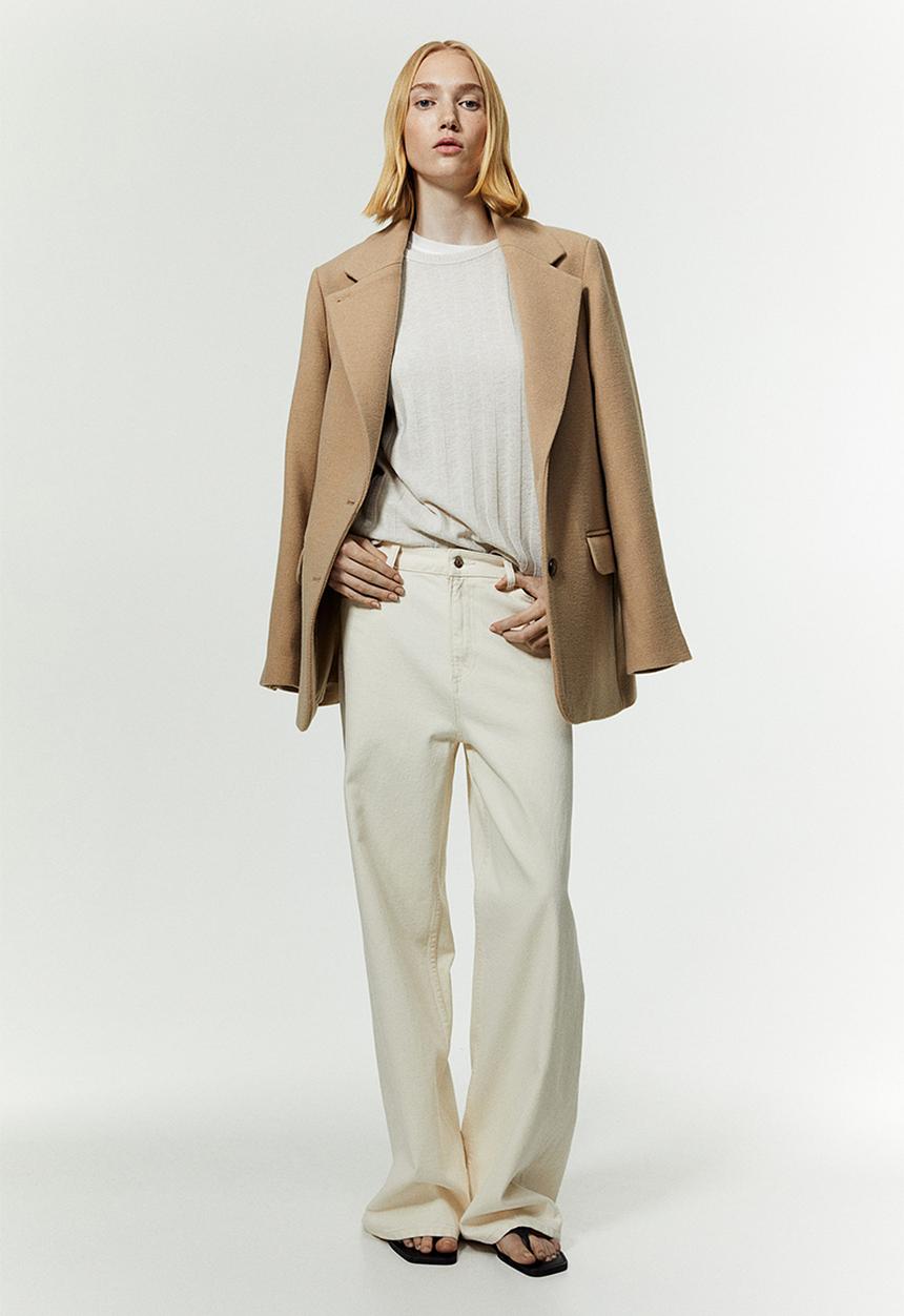 H&M - Rib-knit top - beige