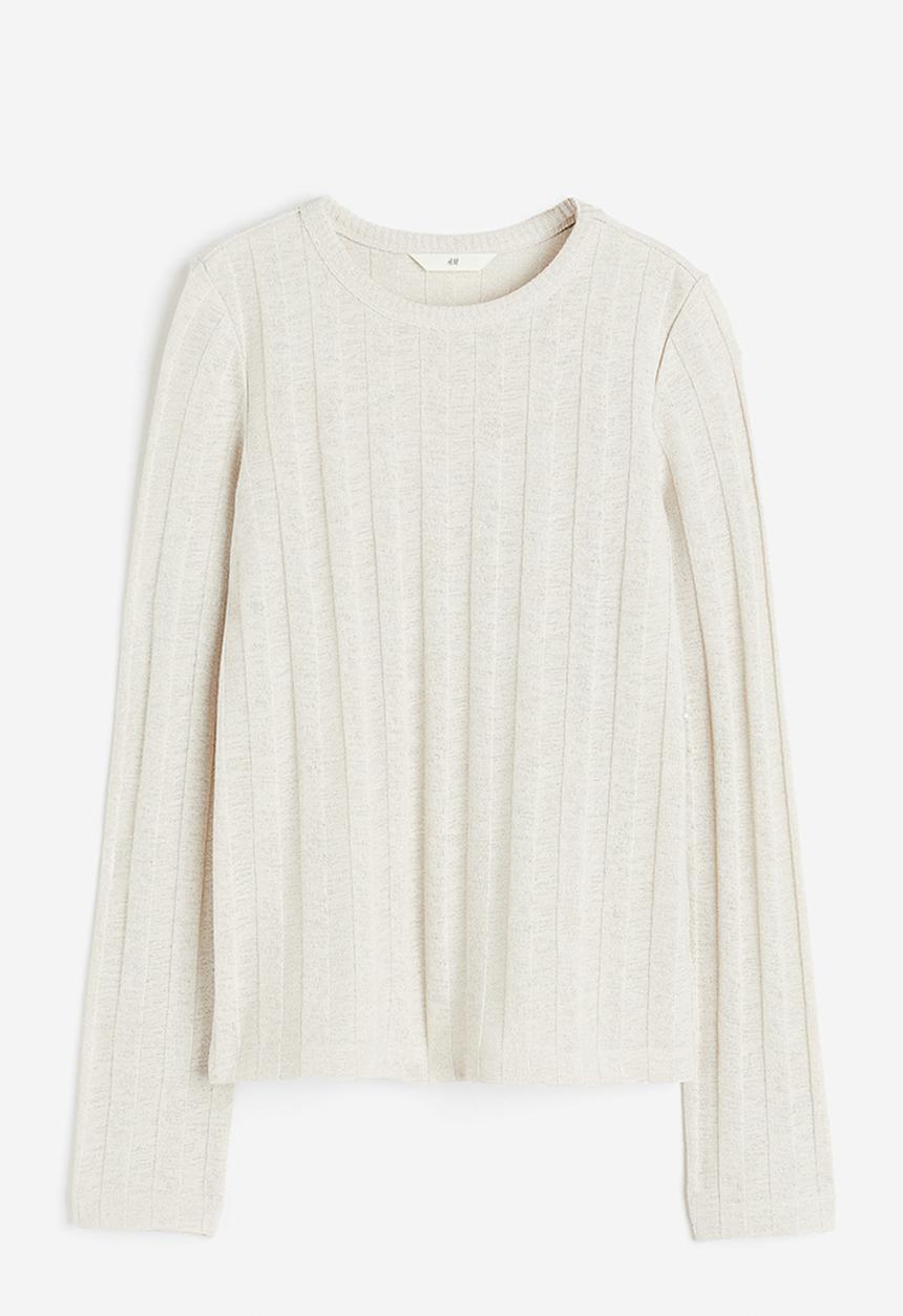 H&M - Rib-knit top - beige