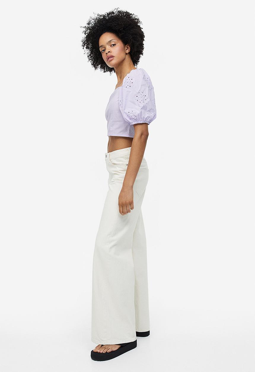 H&M - Puff-sleeved blouse - lilac