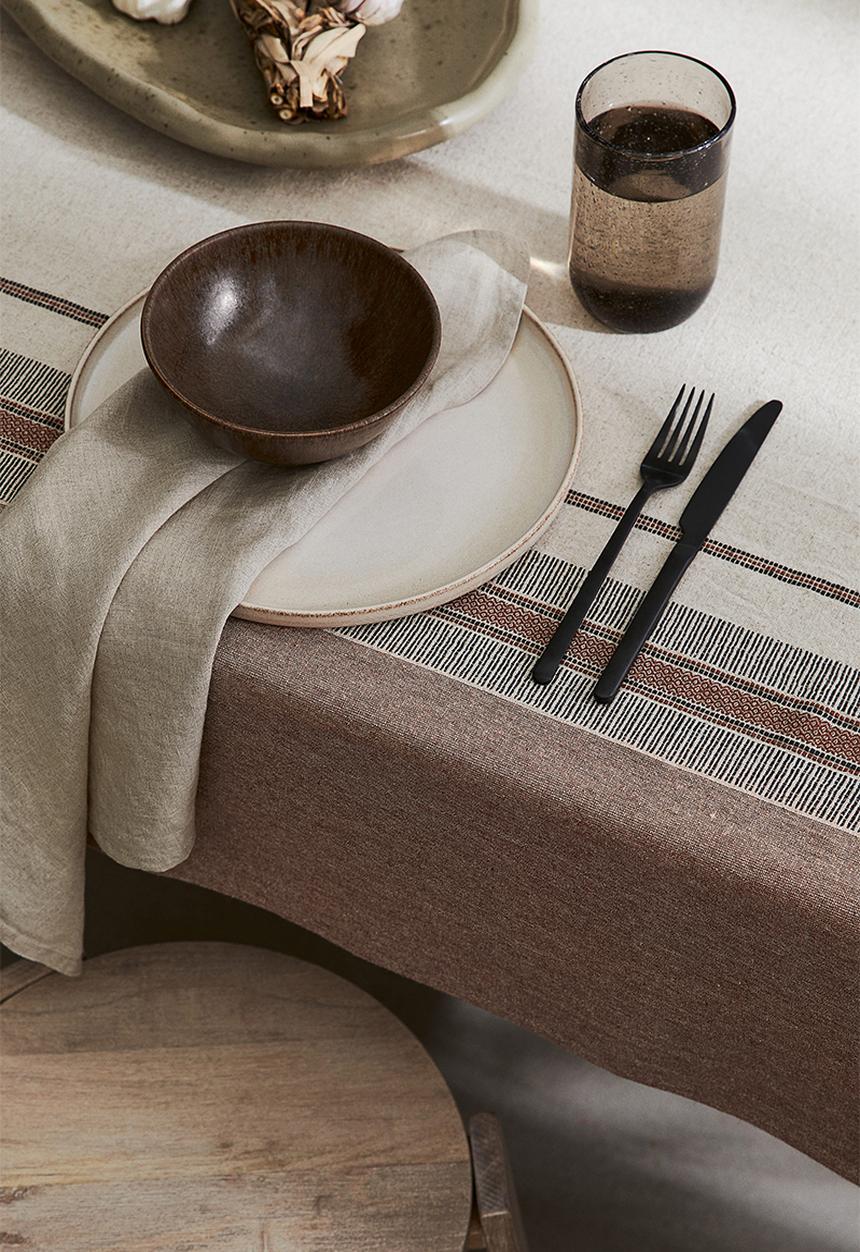 H&M - Linen-blend tablecloth - red striped