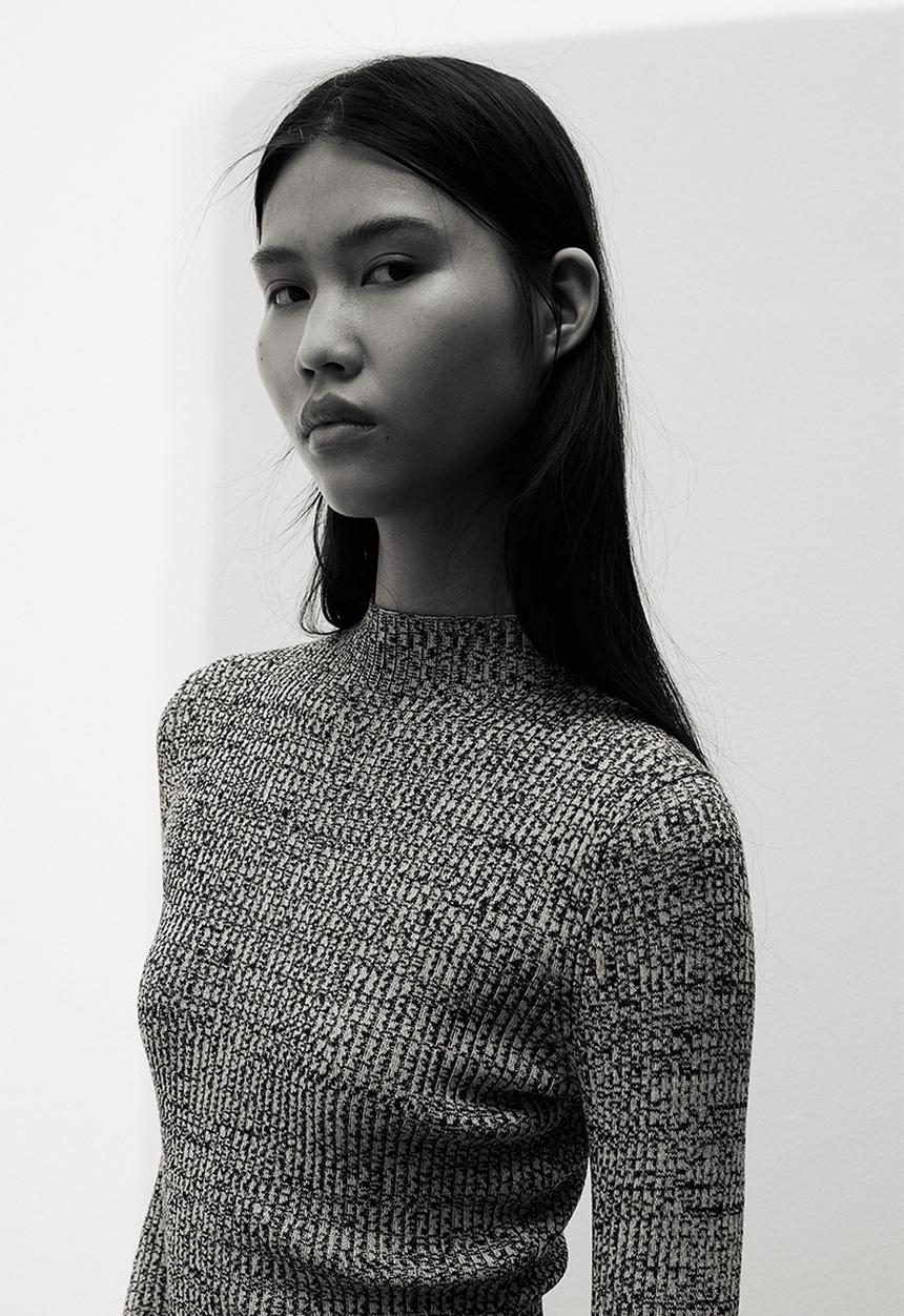 H&M - Rib-knit turtleneck dress - dark grey marl
