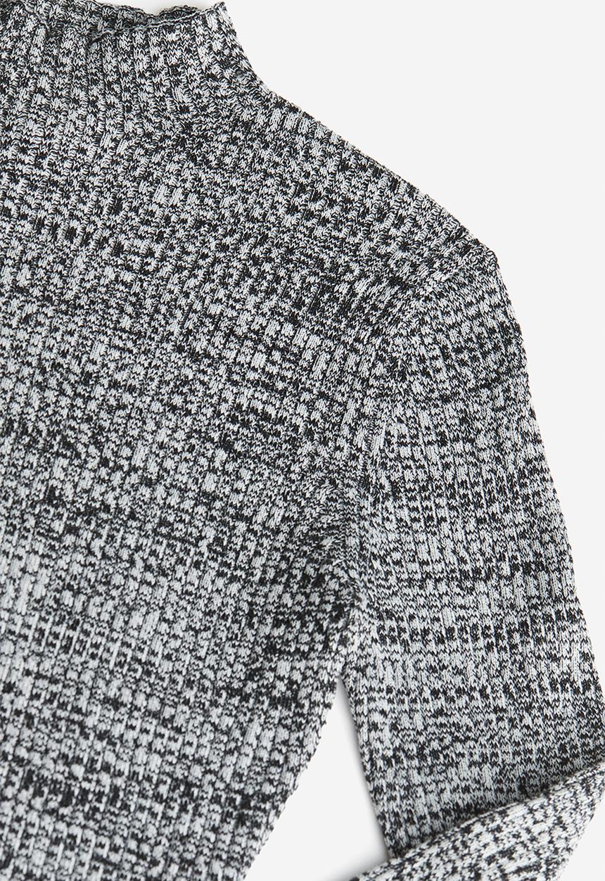 H&M - Rib-knit turtleneck dress - dark grey marl