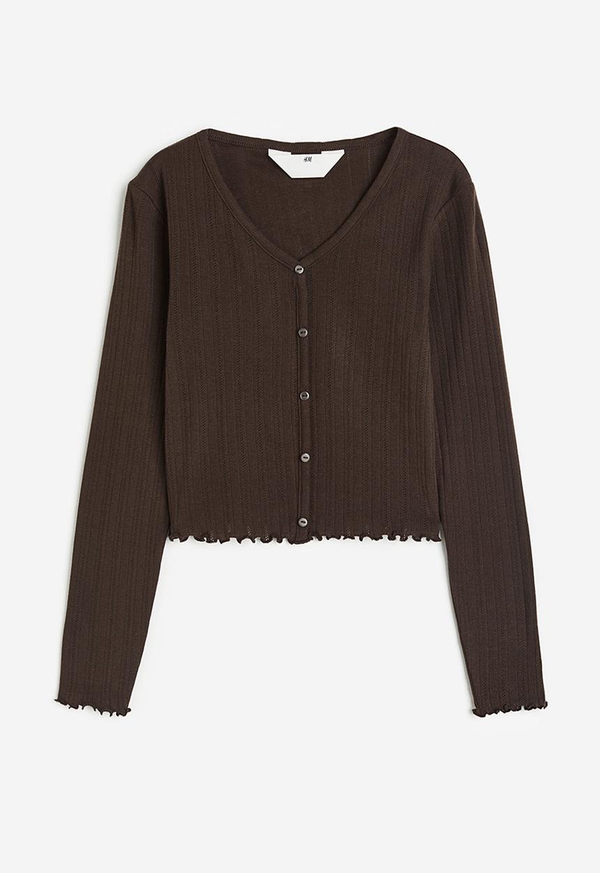 H&M - Long-sleeved jersey top - brown