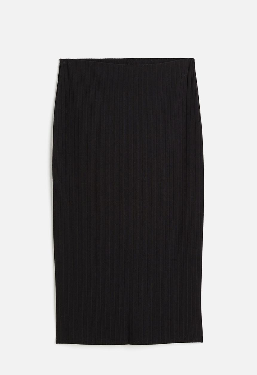 H&M - Ribbed skirt - black