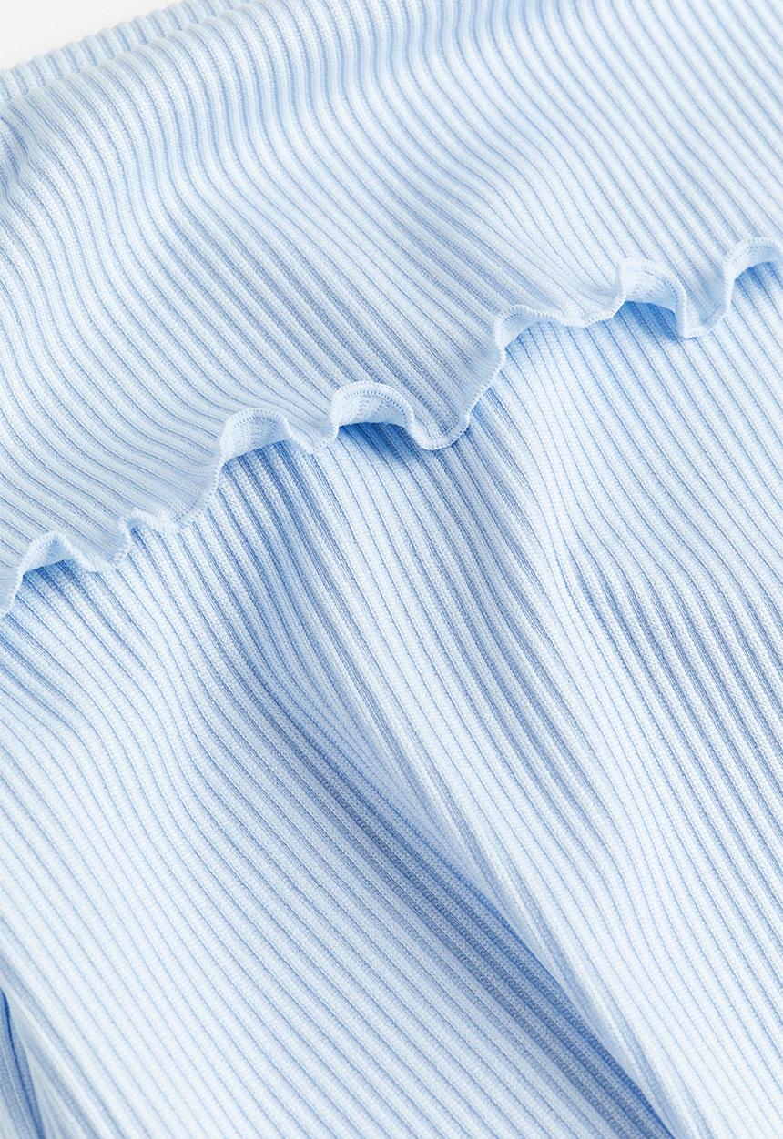 H&M - Ribbed off-the-shoulder top - blue