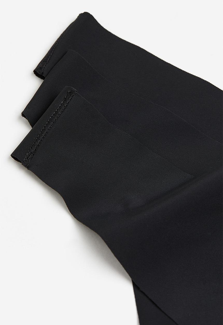 H&M - 3-Pack invisible thong briefs - black
