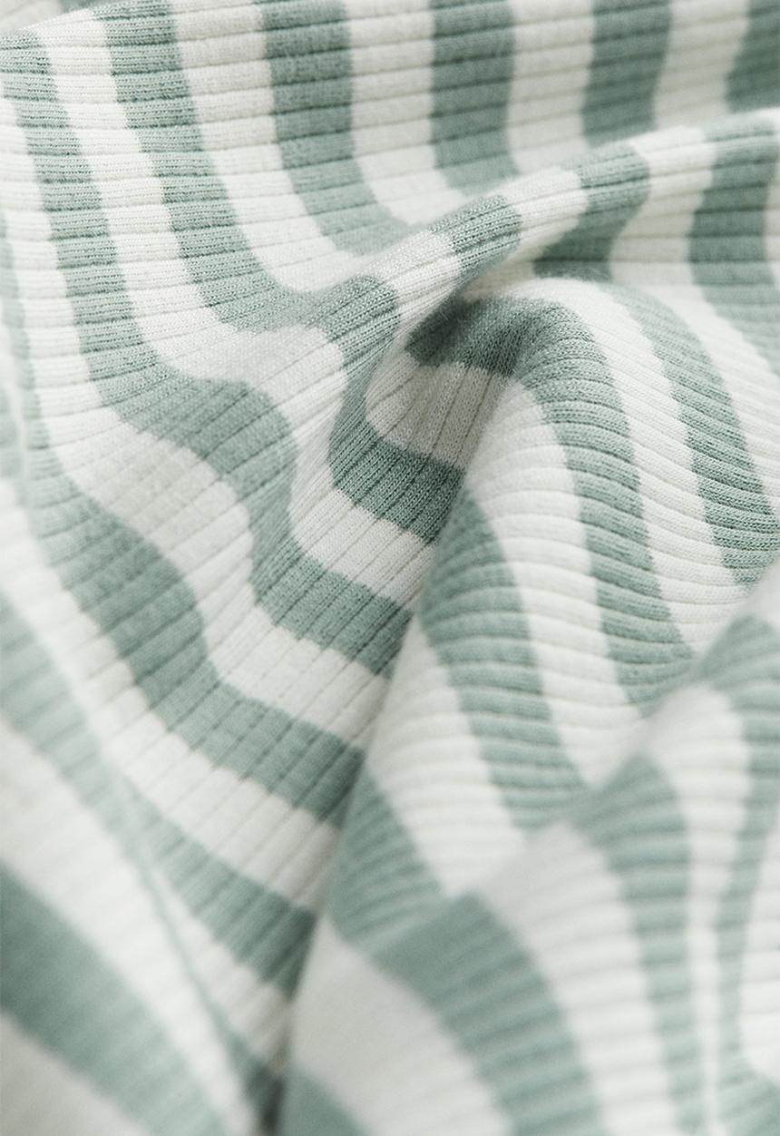 H&M - Mama ribbed jersey top - light khaki green striped 