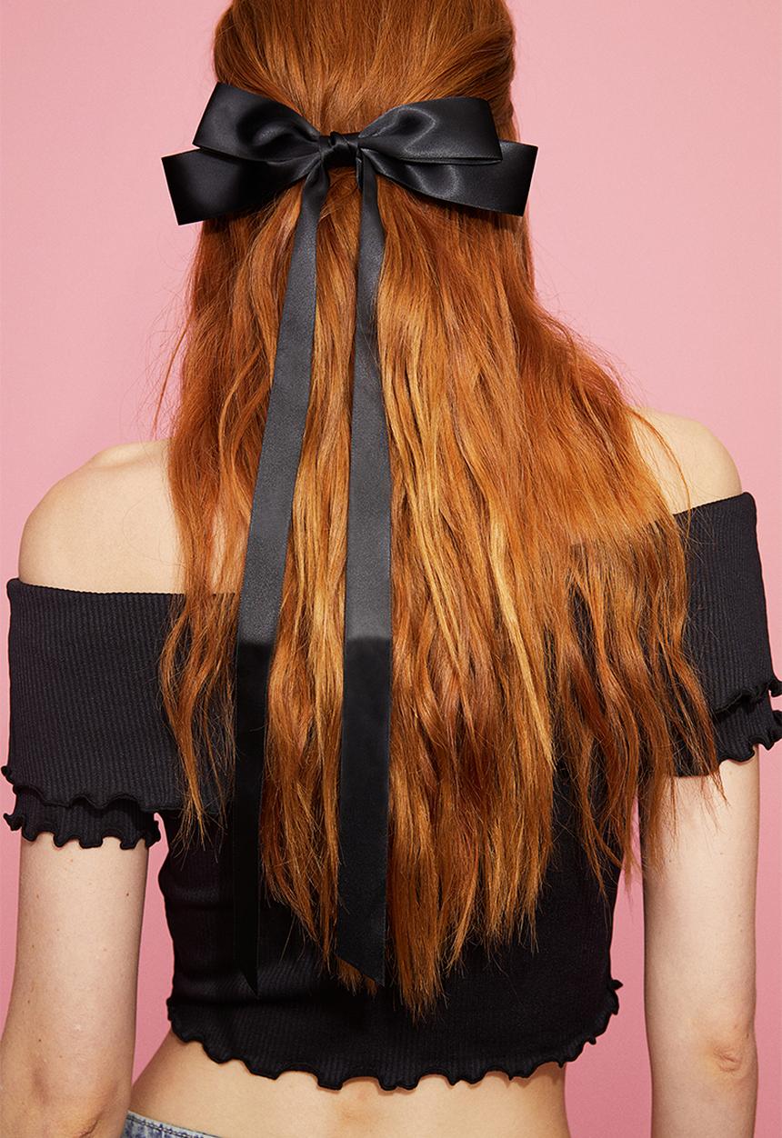 H&M - Ribbed off-the-shoulder top - black