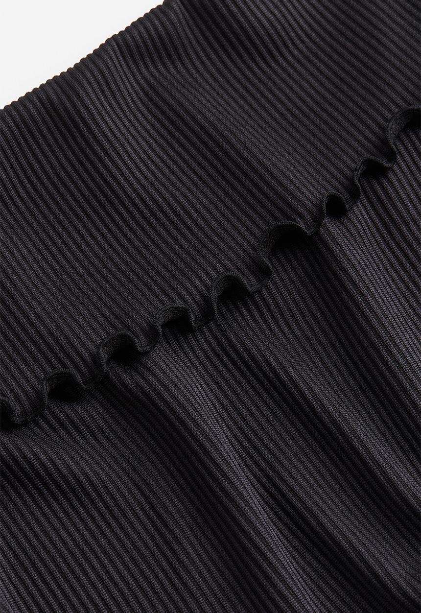 H&M - Ribbed off-the-shoulder top - black