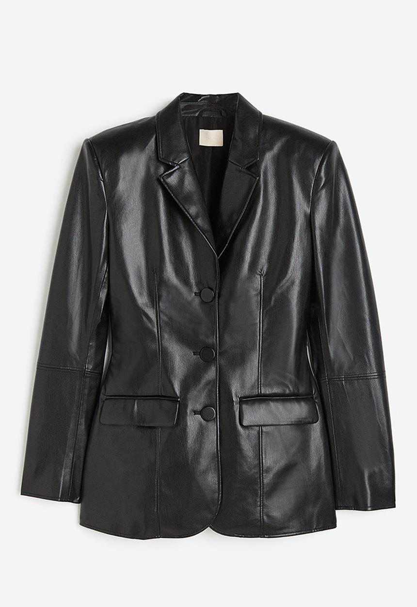 H&M - Coated blazer - black