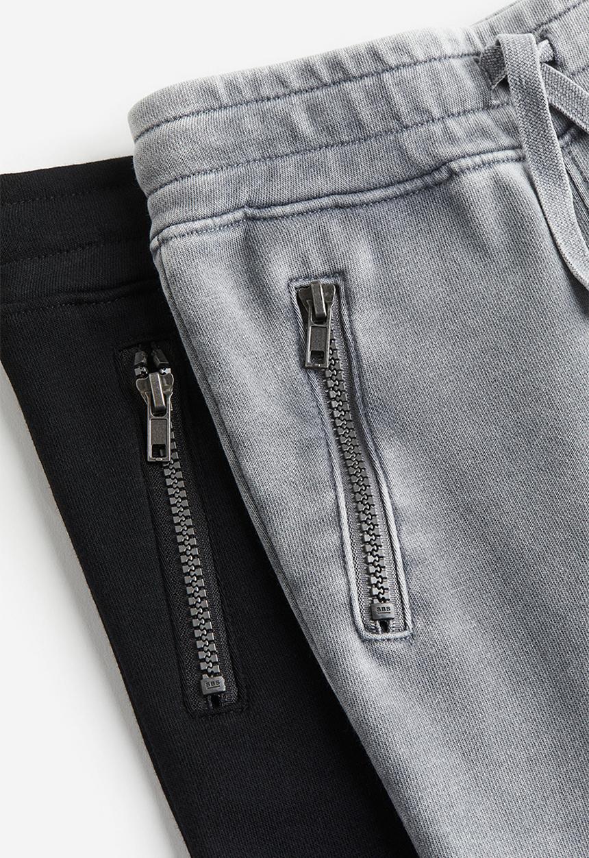 H&M - 2-pack biker joggers - grey & black