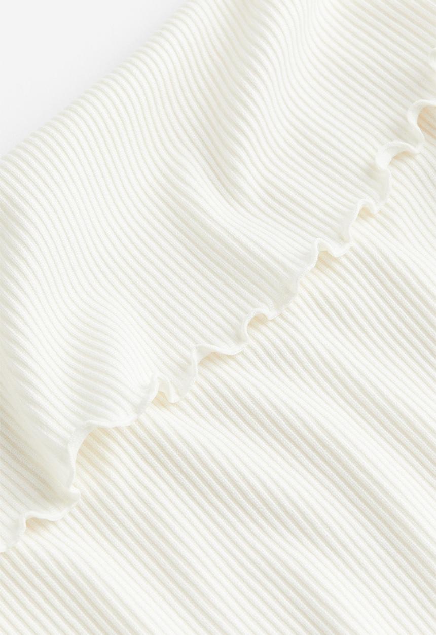 H&M - Ribbed off-the-shoulder top - white