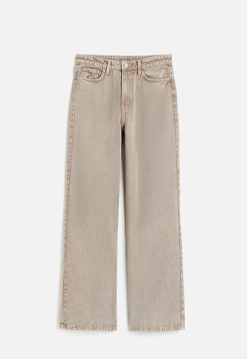 H&M - Curvy fit wide ultra high jeans - beige