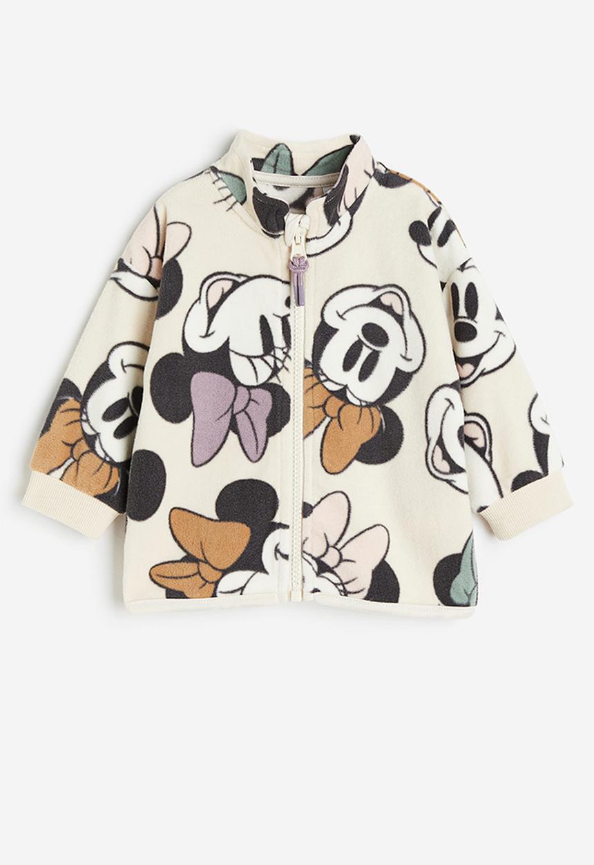 H&M - Patterned fleece jacket - light beige minnie mouse