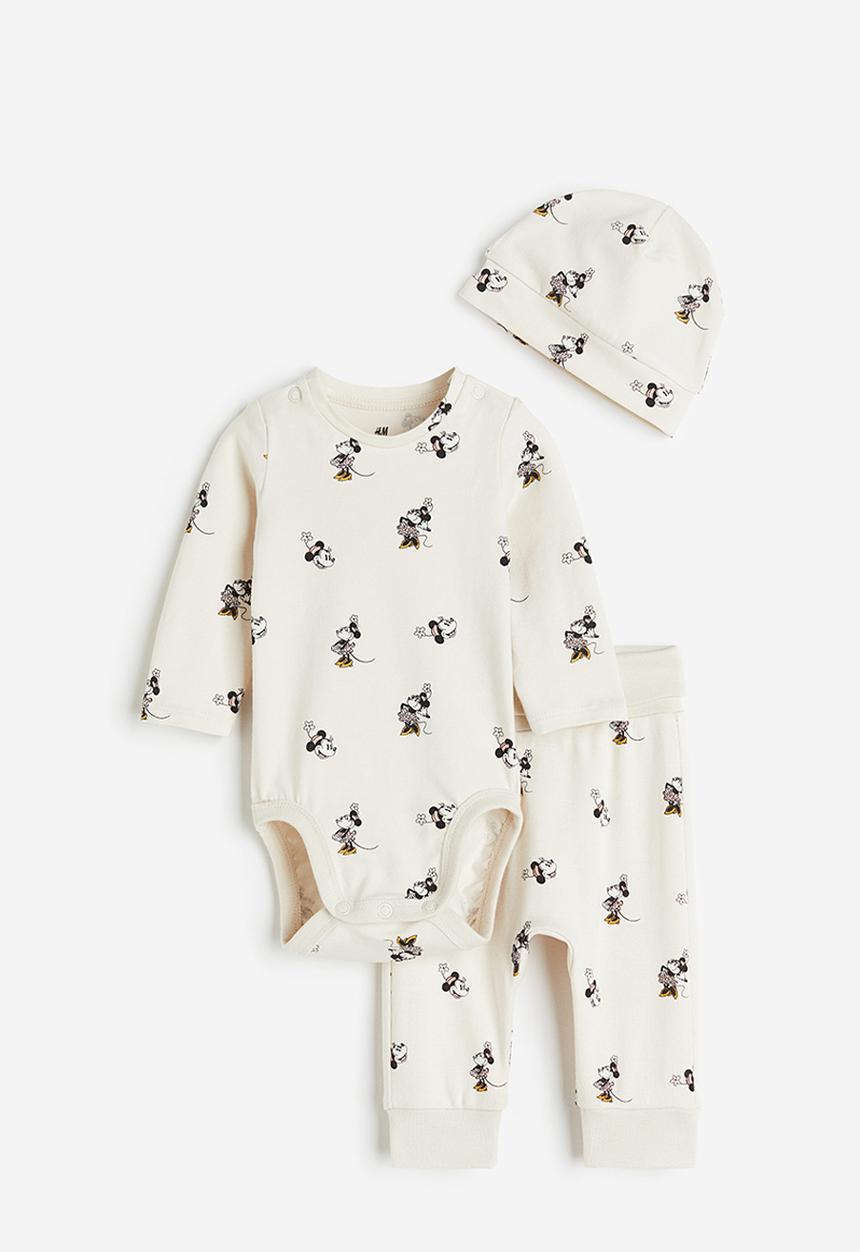H&M - 3-piece jersey set - white multi