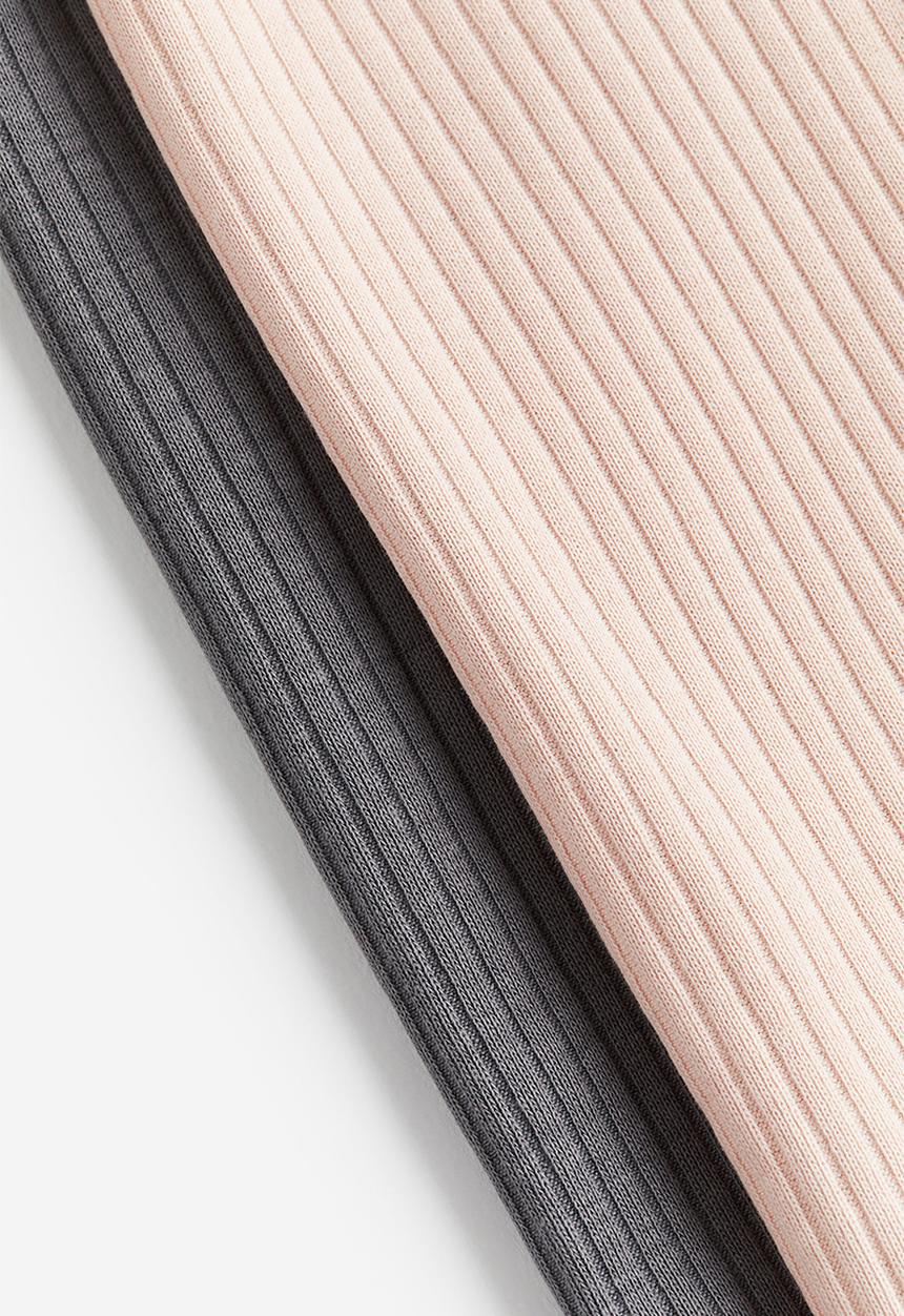 H&M - 2-pack leggings - grey & pink