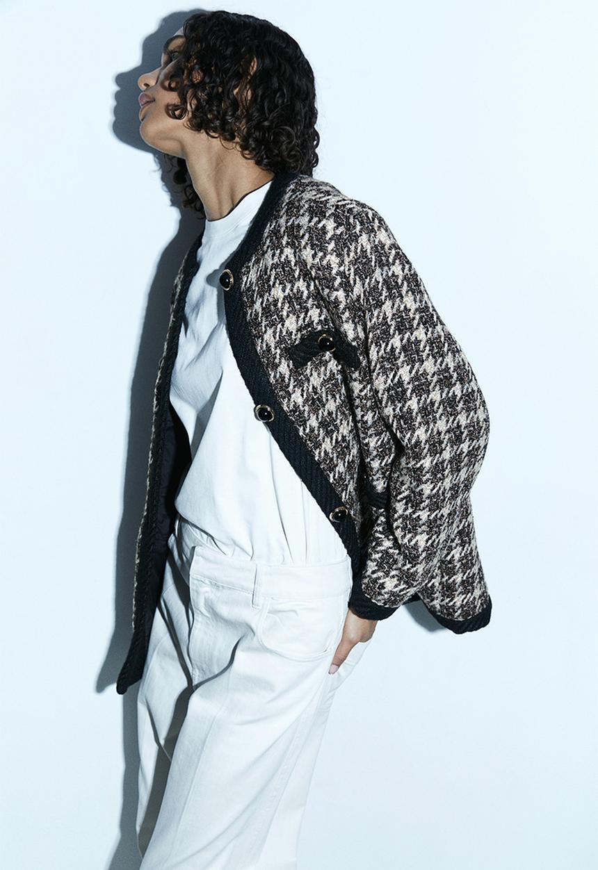 H&M - Textured-weave jacket - black