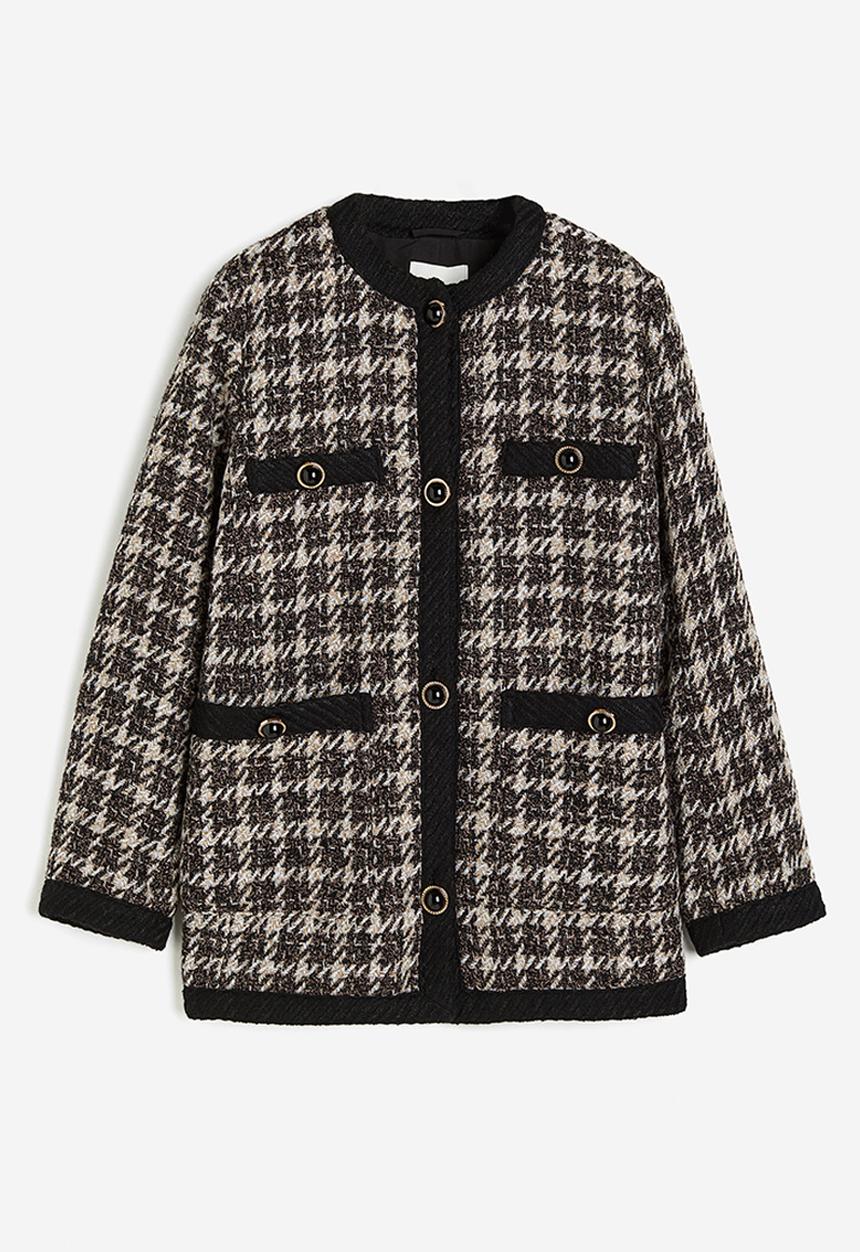 H&M - Textured-weave jacket - black