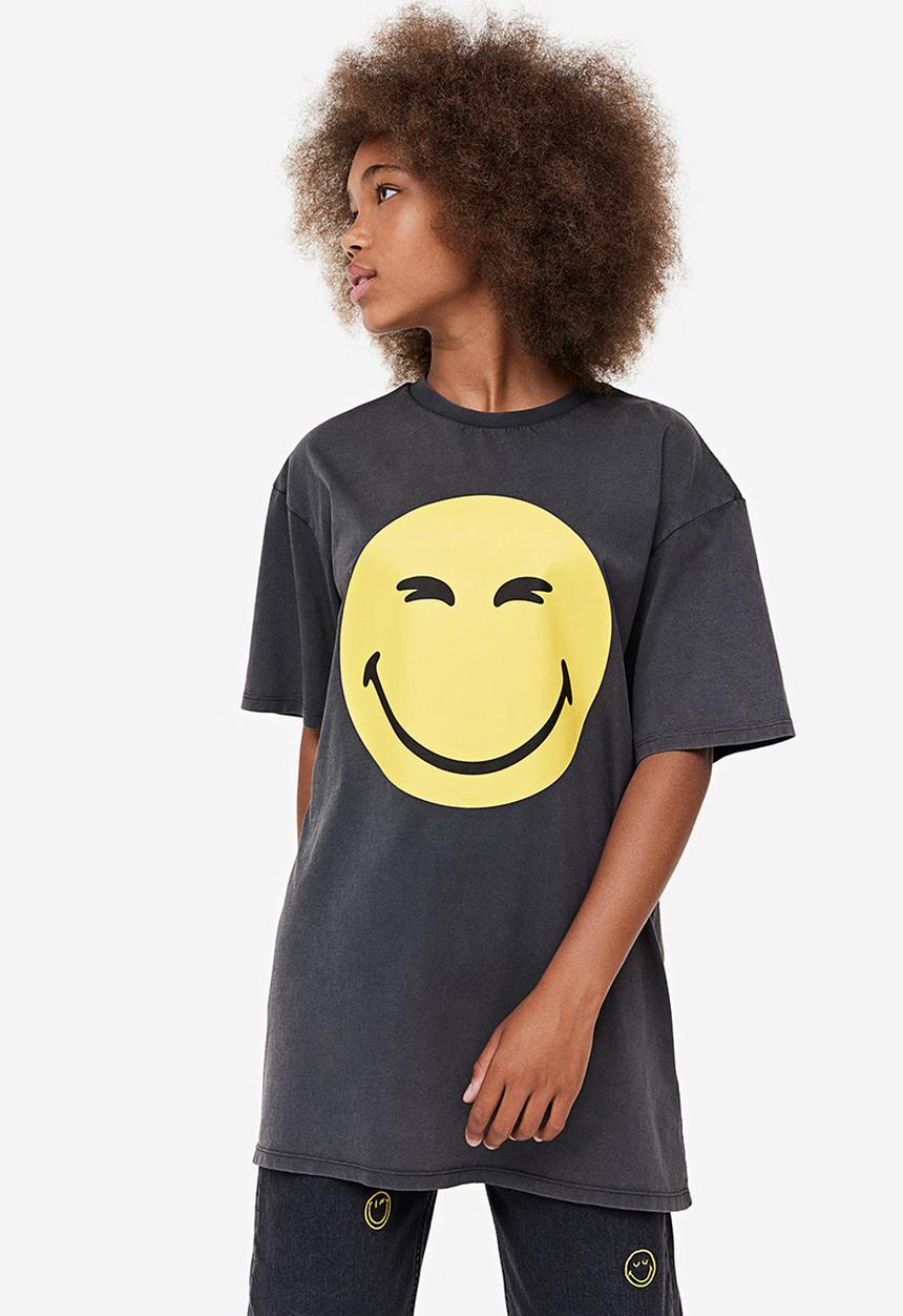H&M - Oversized printed t-shirt - multi grey