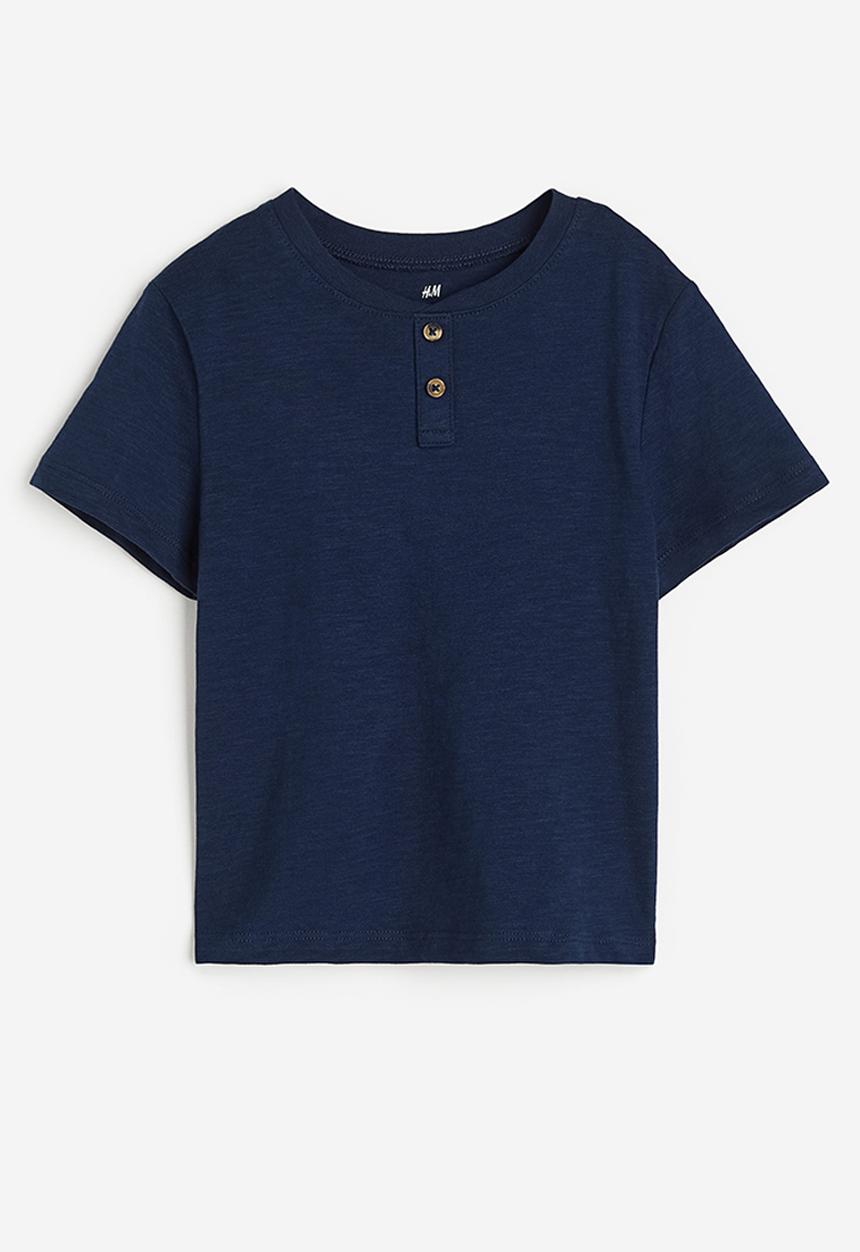 H&M - Cotton henley top - dark blue