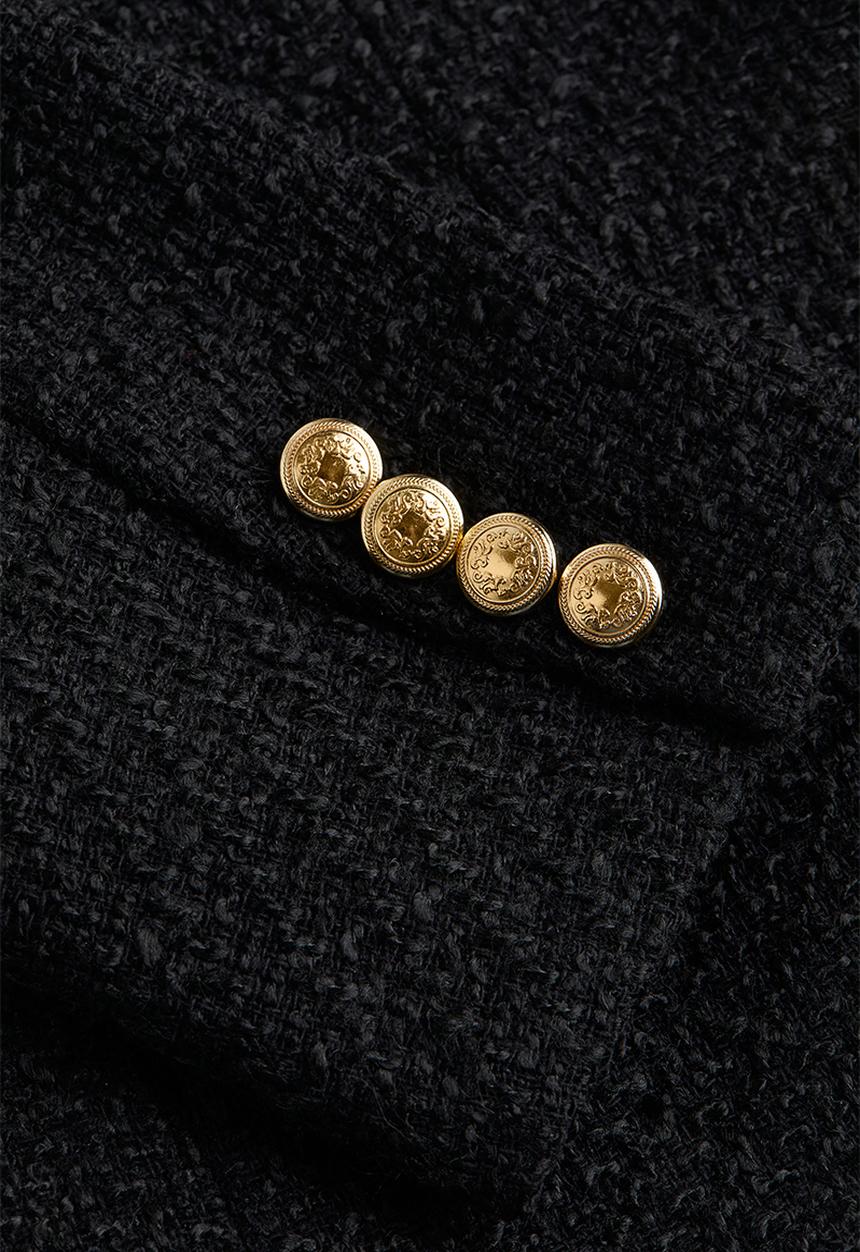 H&M - Textured-weave blazer - black