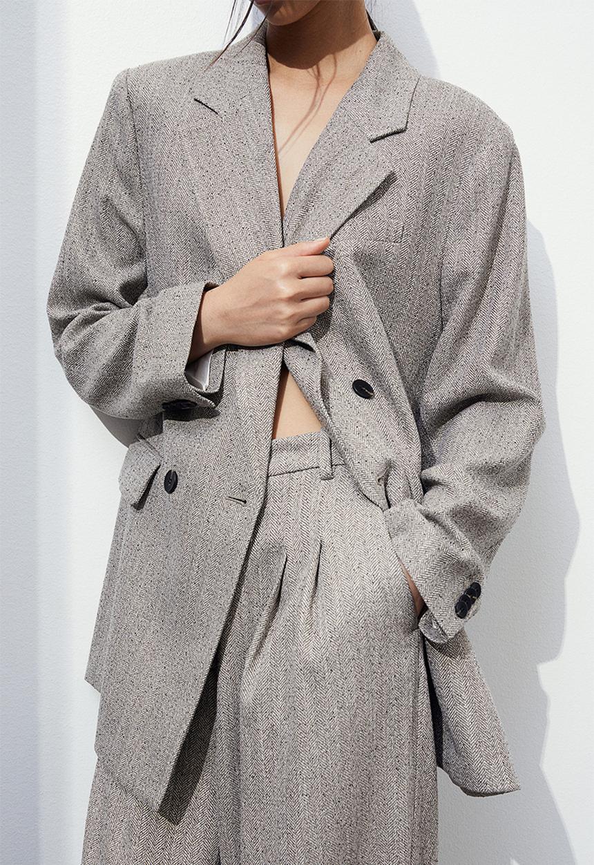 H&M - Wide trousers - Greige