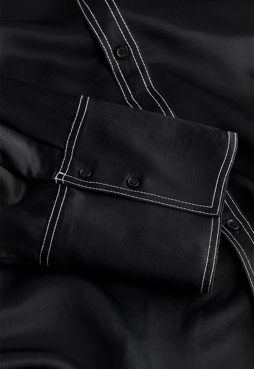 H&M - Oversized satin shirt - black