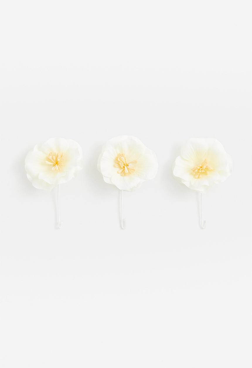 H&M - 3-Pack flower decorations - white & yellow