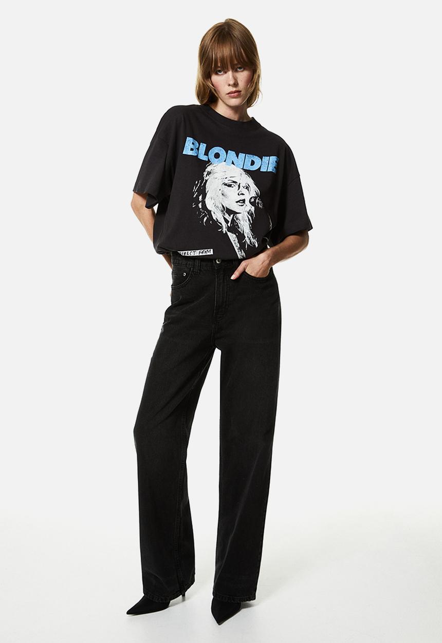 H&M - Long printed t-shirt - grey