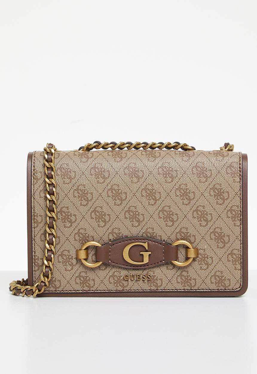 GUESS - Izzy convertible xbody flap - latte logo/brown