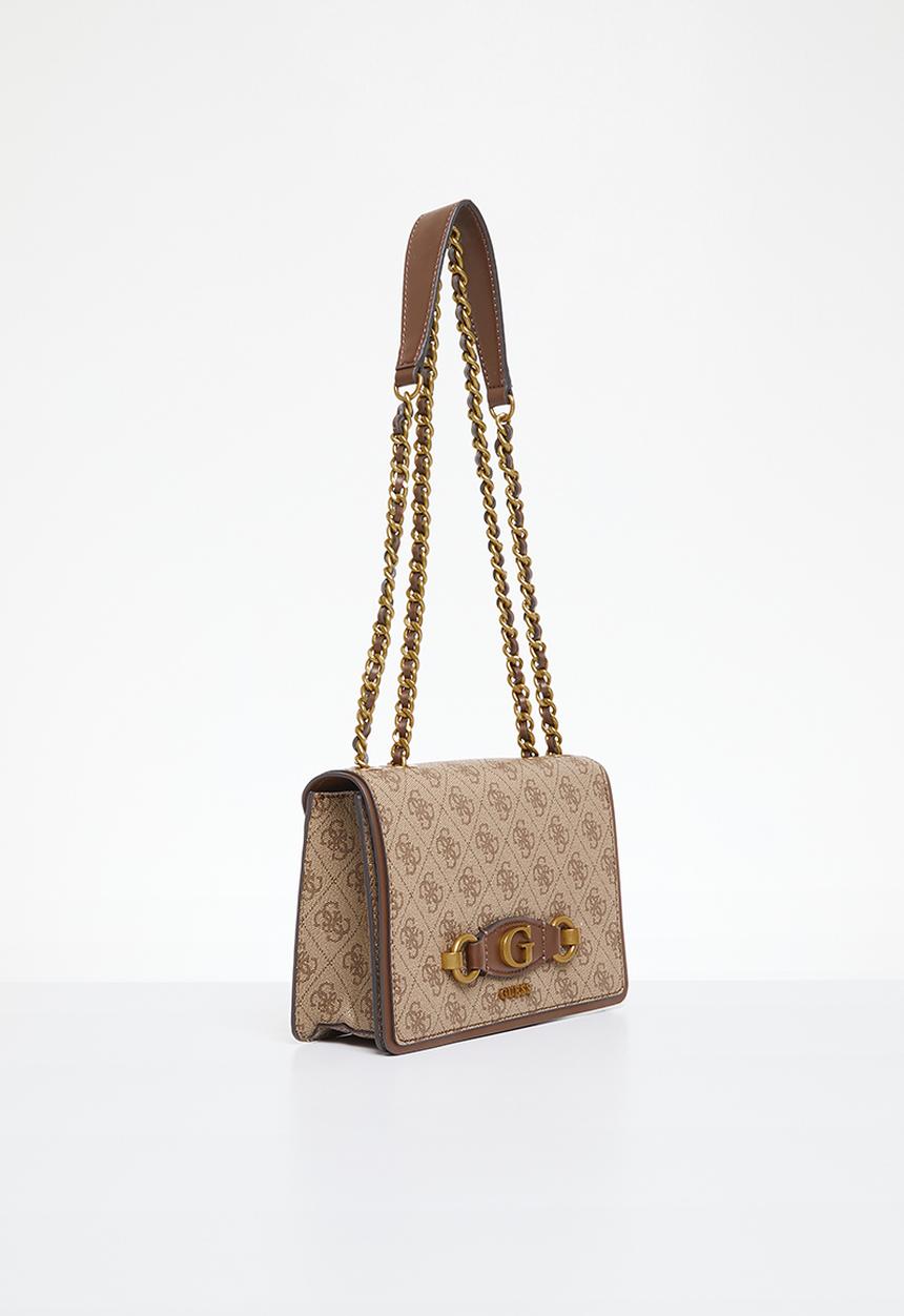 GUESS - Izzy convertible xbody flap - latte logo/brown