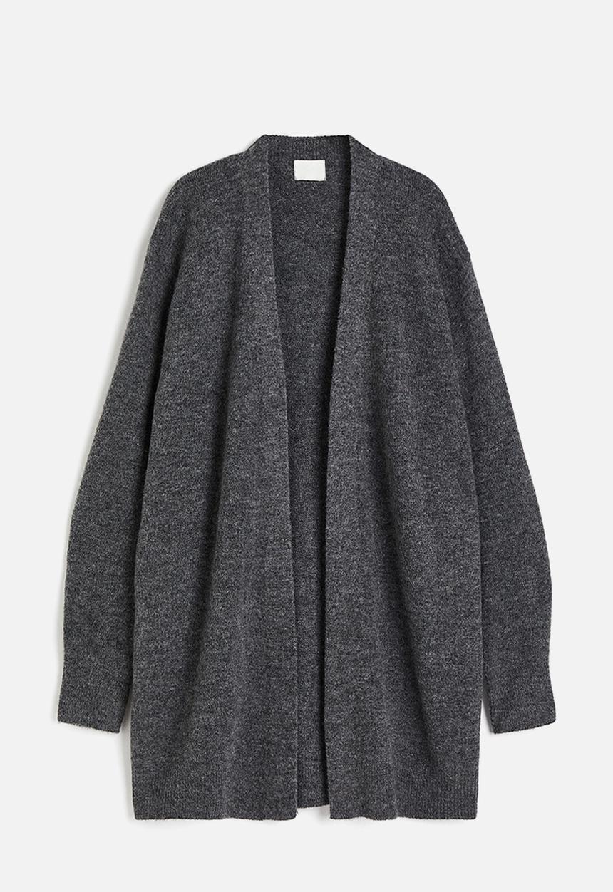 H&M - Long cardigan - dark grey marl