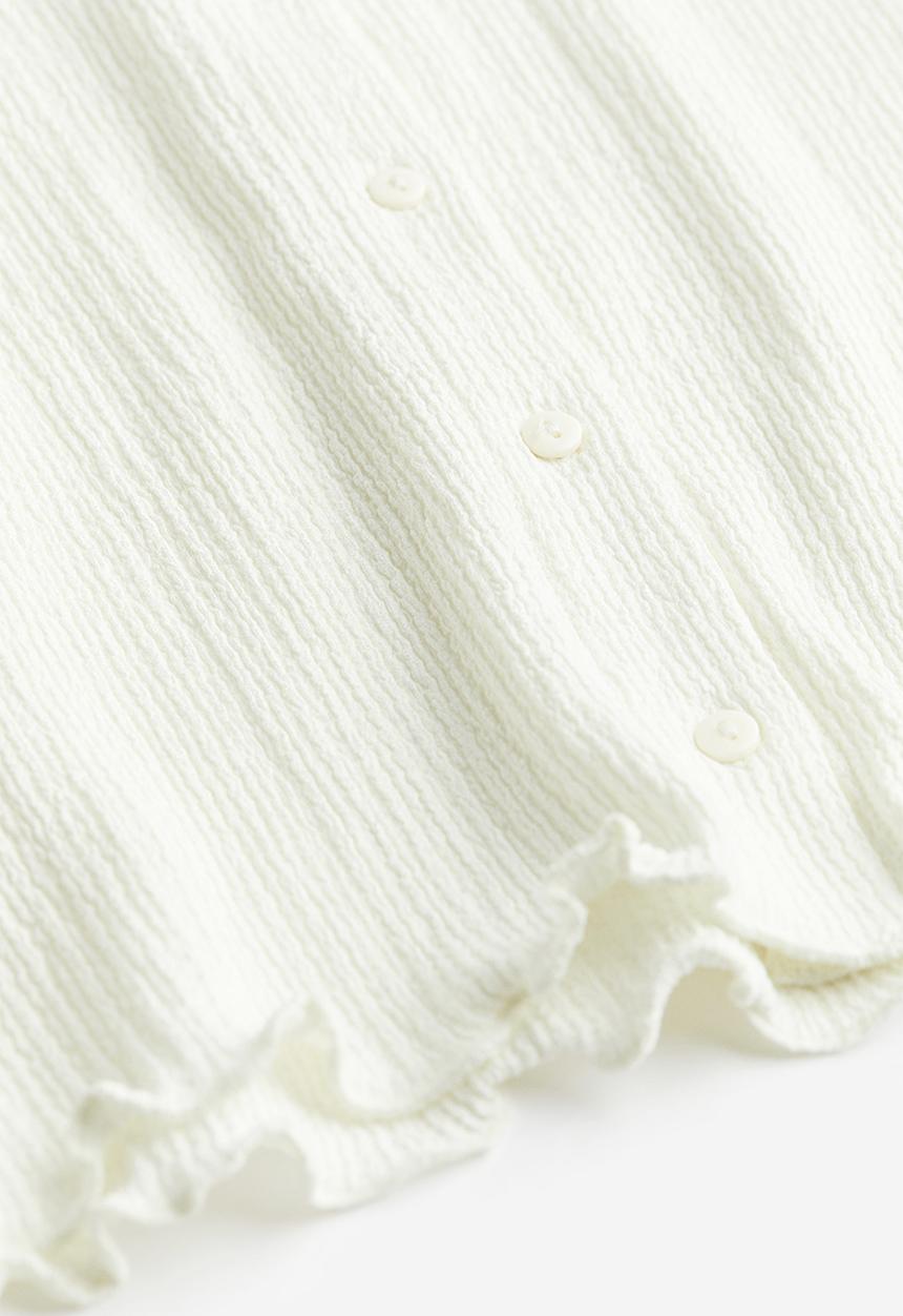 H&M - Crinkled jersey blouse - white