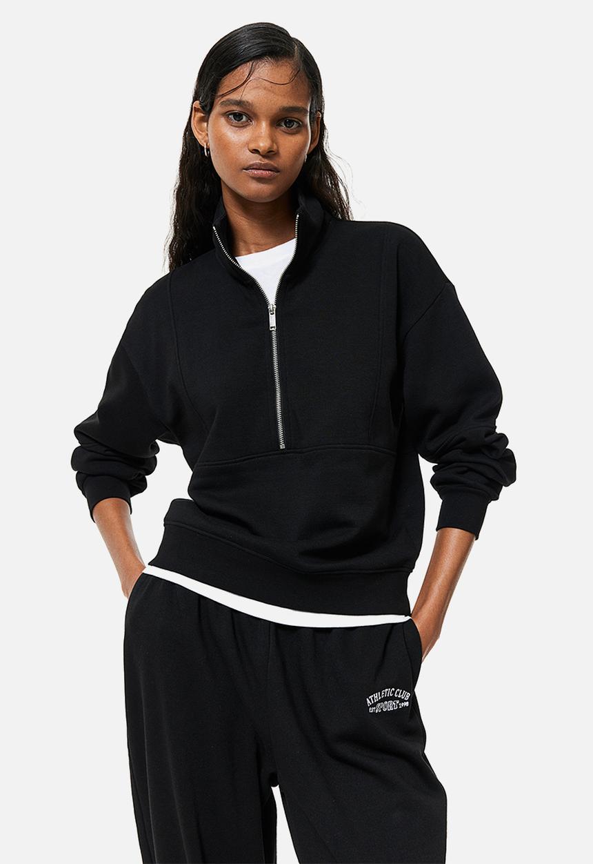 H&M - Zip-top sweatshirt - black