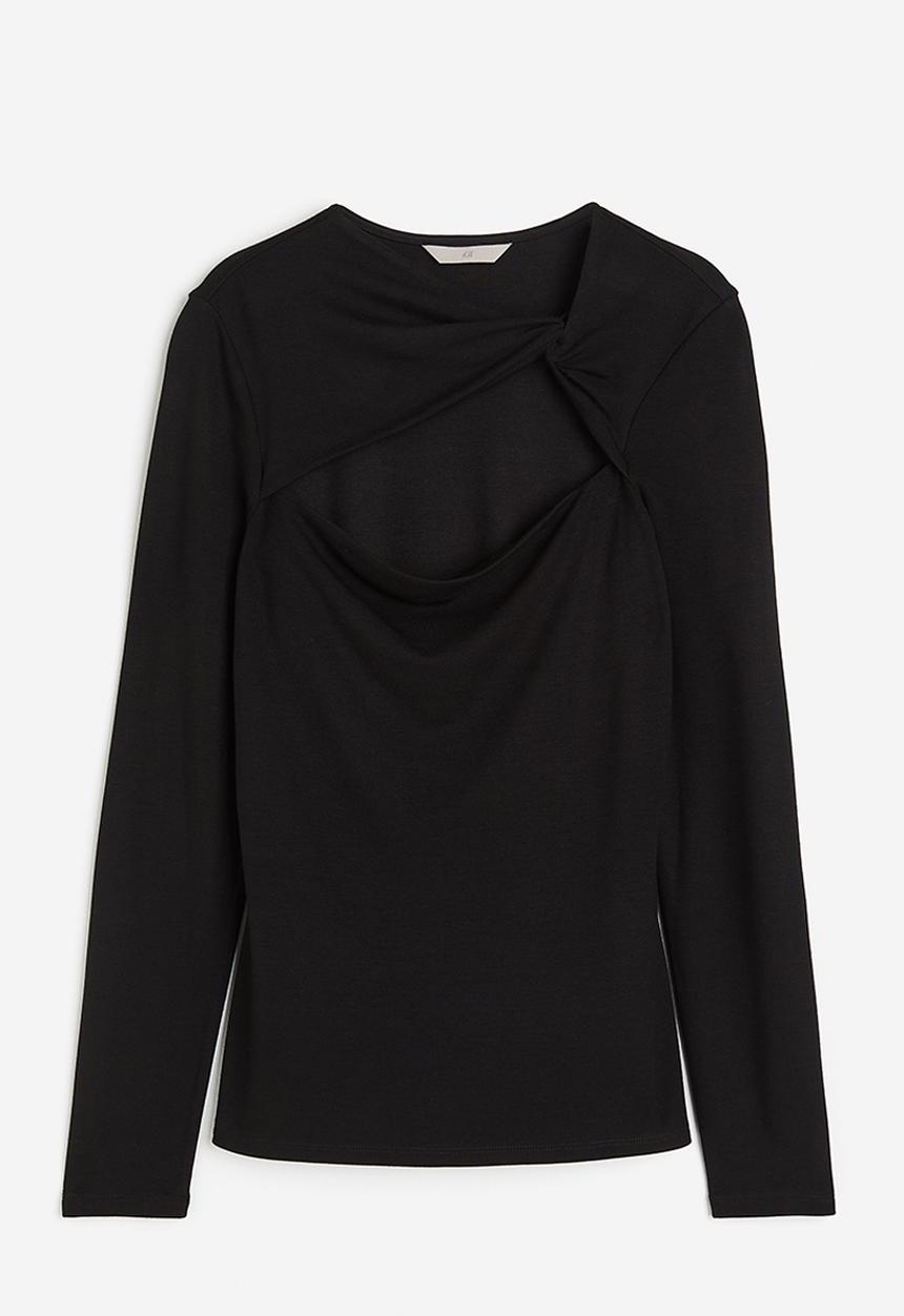 H&M - Knot-detail top - black
