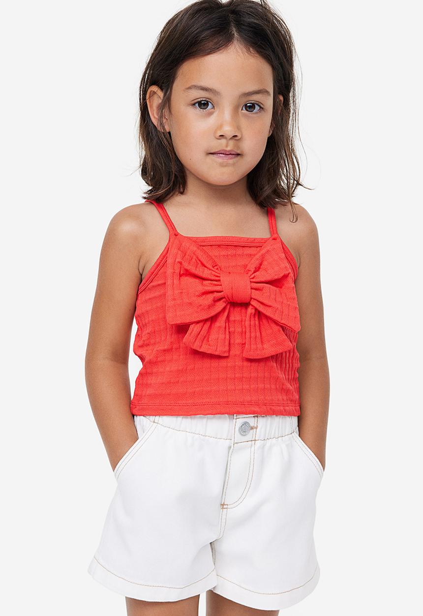 H&M - Bow-detail strappy top - red