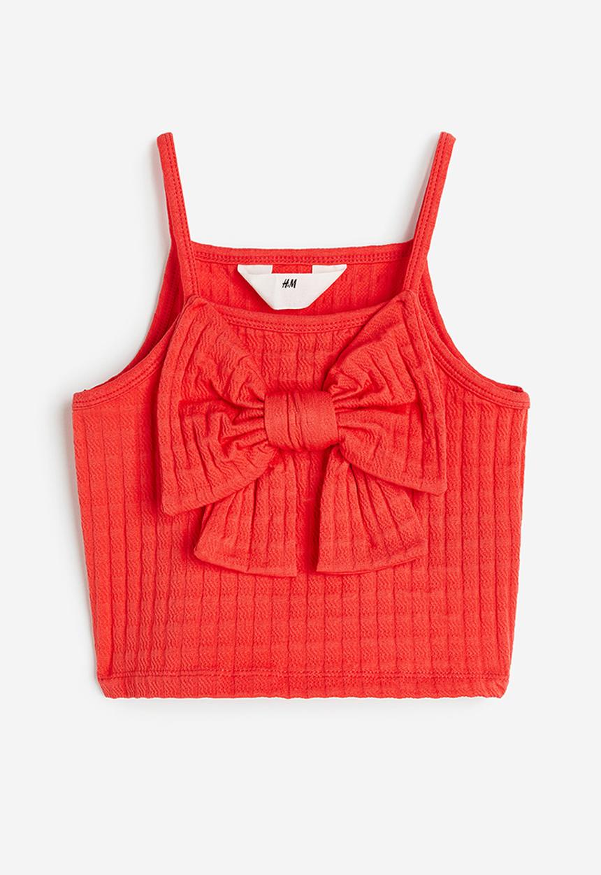 H&M - Bow-detail strappy top - red