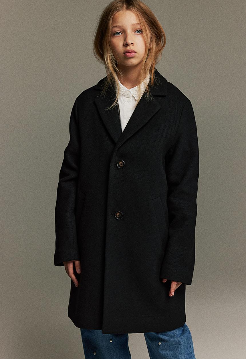 H&M - Single-breasted coat - black