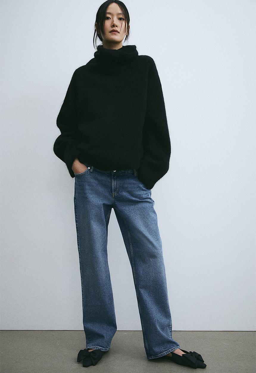 H&M - Mama before & after wide low jeans - denim blue