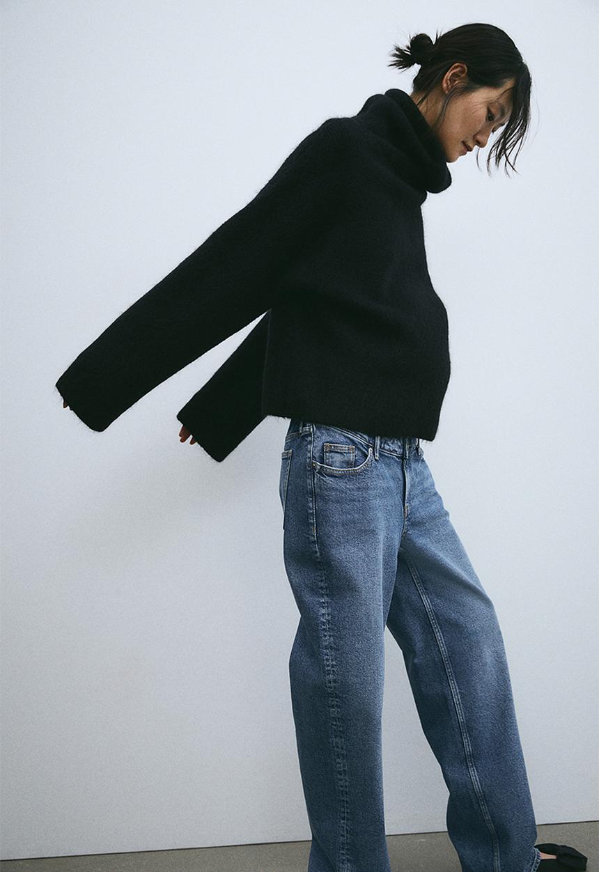 H&M - Mama before & after wide low jeans - denim blue