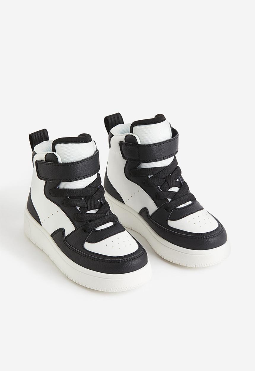 H&M - Hi-top trainers - black/white