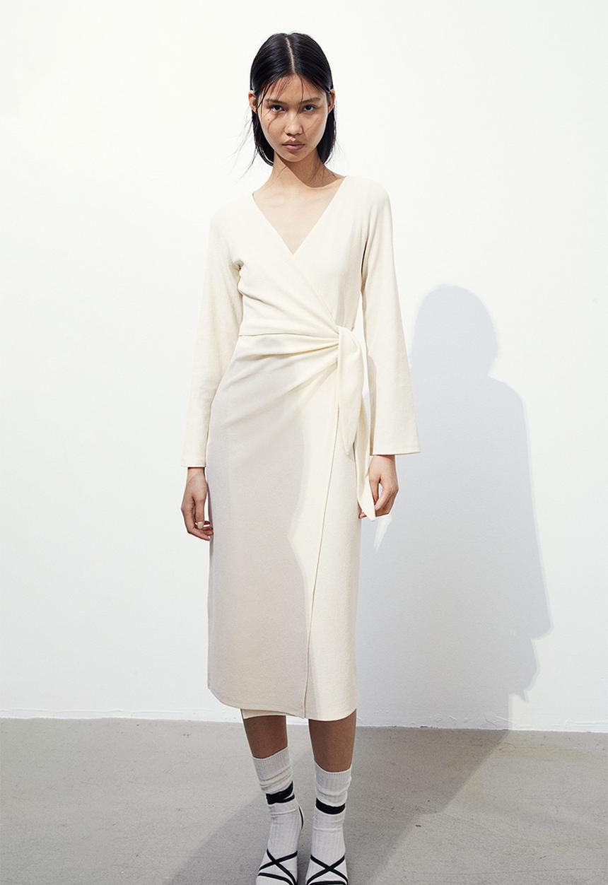 H&M - Jersey wrap dress - beige