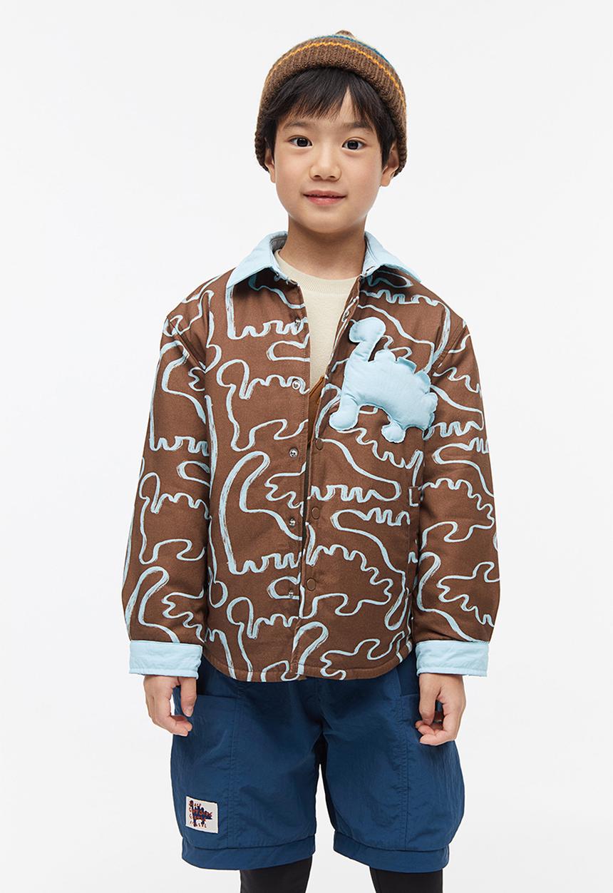 H&M - Padded shacket - brown, multi